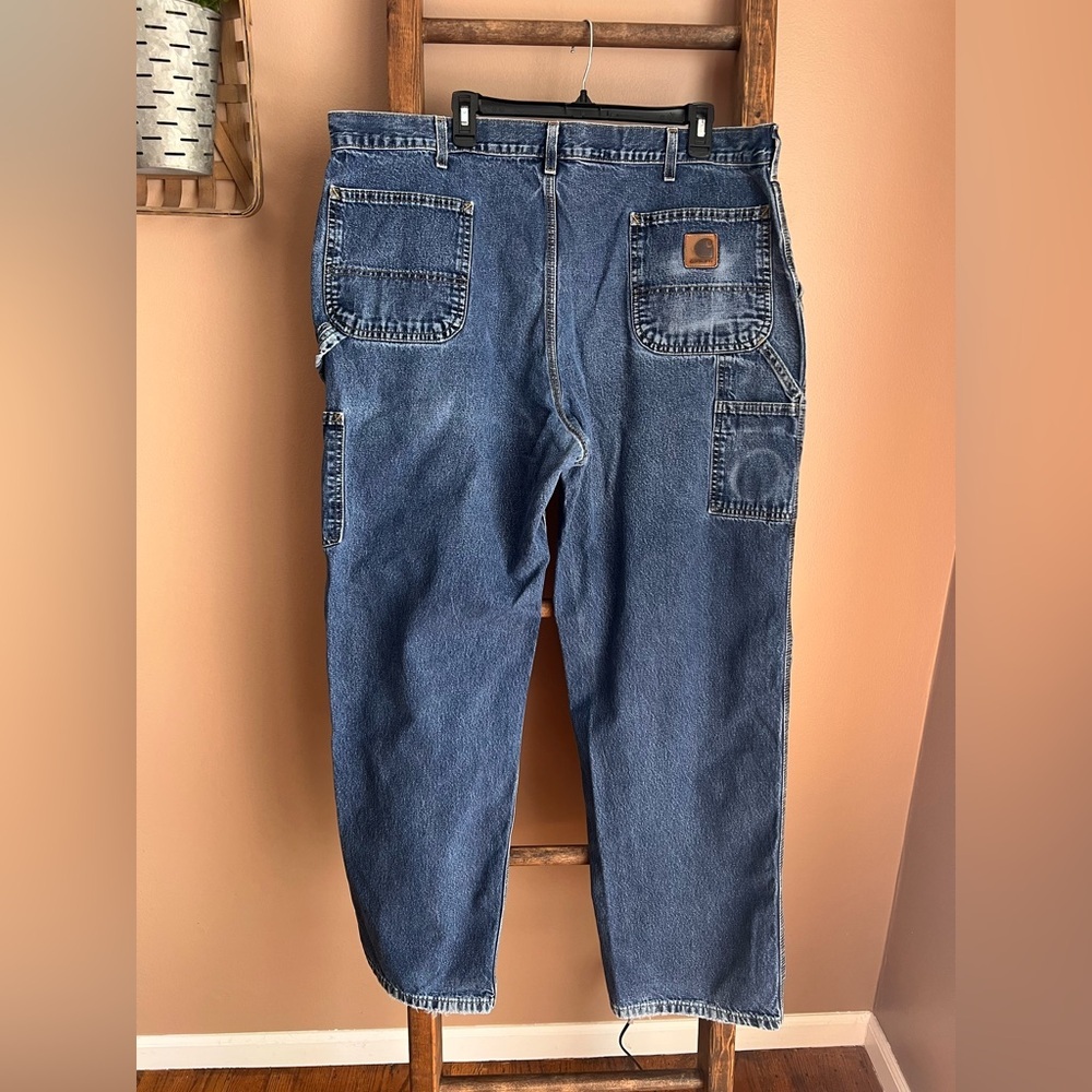 Carhartt Carpenter Relaxed Fit Y2K Blue Jeans 42x32 - Picture 3 of 6